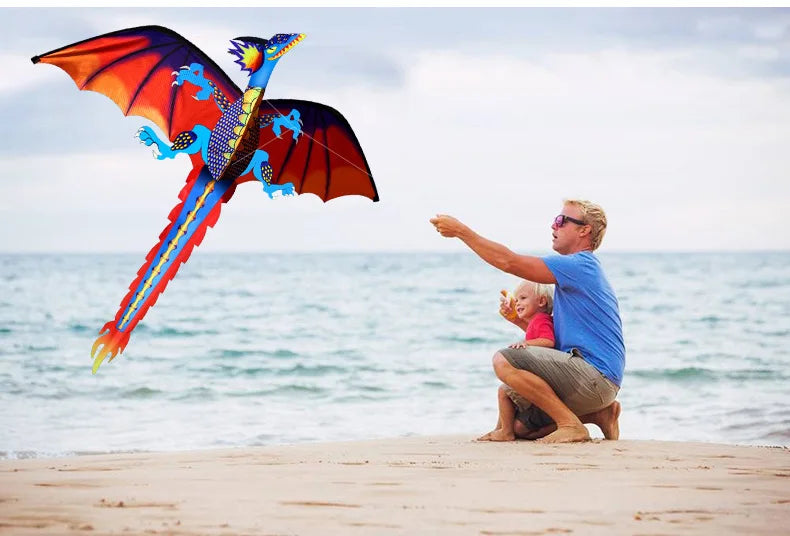 New High Quality Classical Dragon Kite 140cm x 120cm Single Line With Tail With Handle and String Good Flying Kites From Hengda