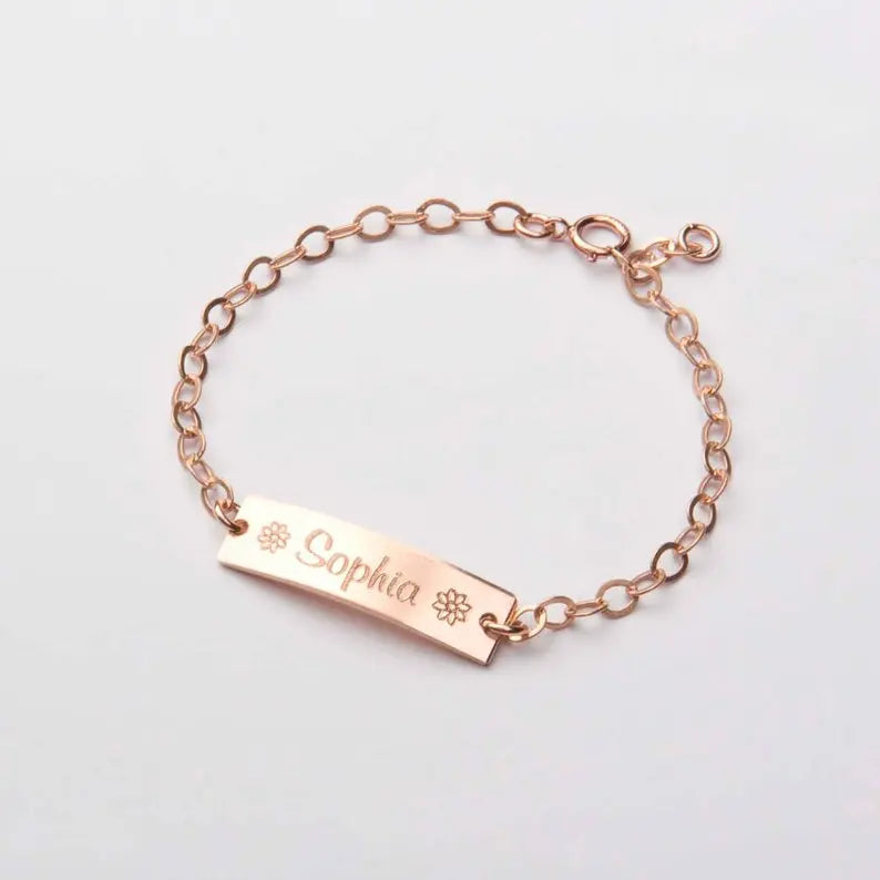 Personalized Gold Baby Name Bracelet for Kids and Toddlers - Ky Ky Kiwi