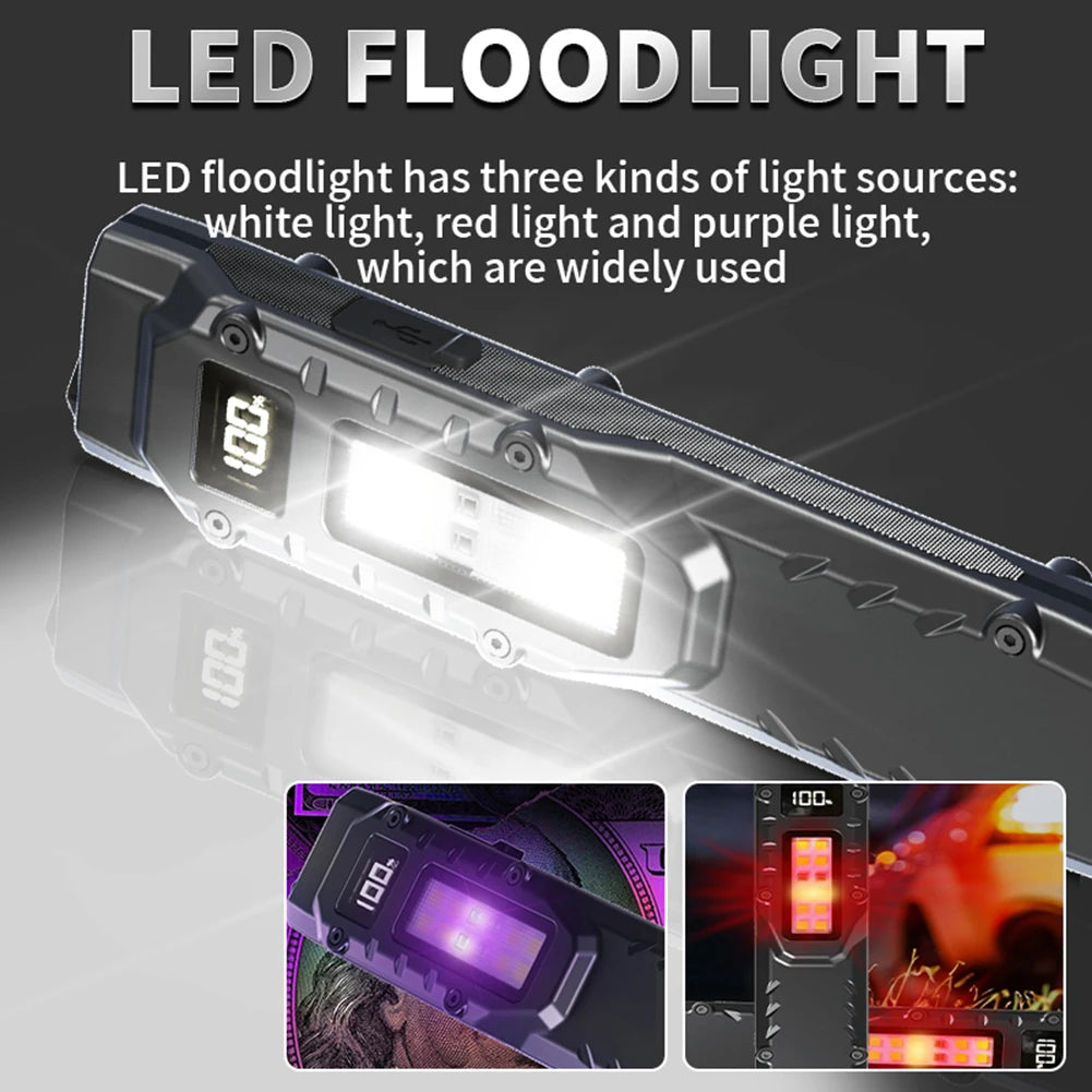 LED Ultra Slim Flashlight IPX44 Waterproof Portable Pocket Flashlight 1200LM Outdoor Emergency Light for Camping Fishing Walking