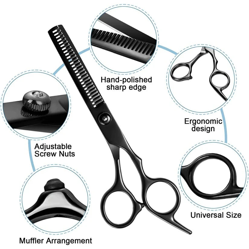 Professional Barber Scissors 6.0 inch Hairdressing Scissors Hair Cutting Thinning Shears Set