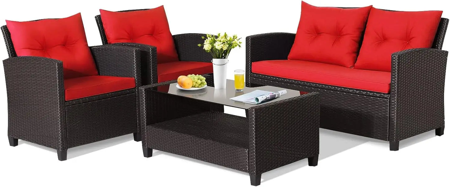 Outdoor PE Rattan Patio Furniture Set with Coffee Table - Ky Ky Kiwi