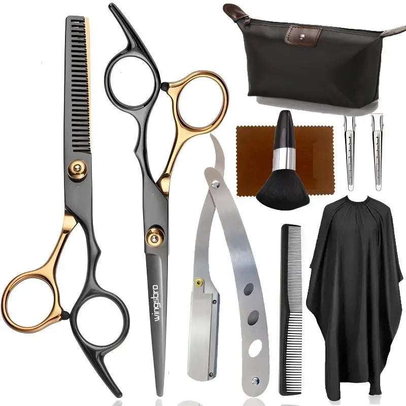 Professional Barber Scissors 6.0 inch Hairdressing Scissors Hair Cutting Thinning Shears Set