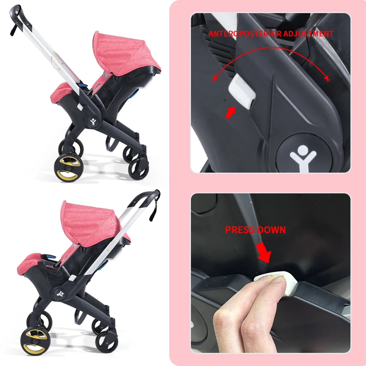 Versatile Folding Baby Stroller with Adjustable Handle for Easy Travel - Ky Ky Kiwi