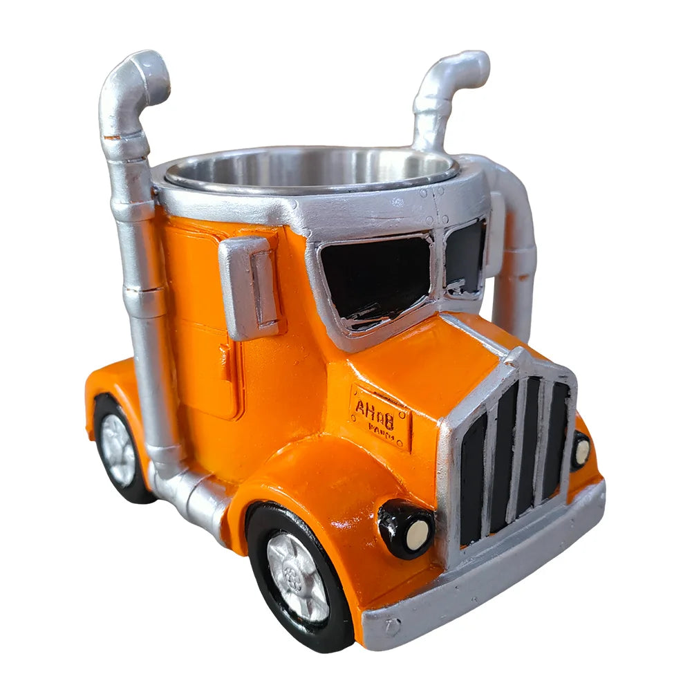 1PCS Creative Truck Design Coffee Mug 11 Ounces Semi-trailer Water Cup Desktop Home Kitchen Semi Truck Coffee Cup Ornament