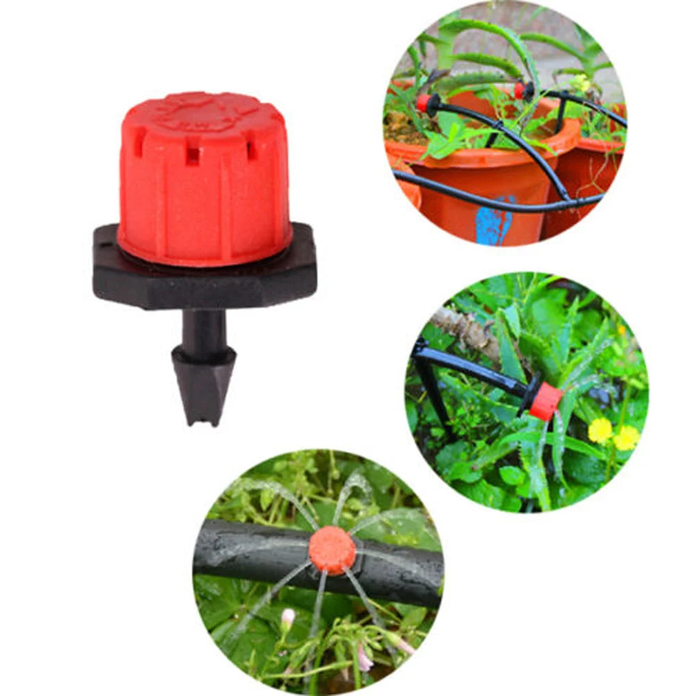 100-500X Irrigation Drippers Sprinklers Adjustable Water Dropper Head Sprinkler Flow Head Garden Watering Irrigation System
