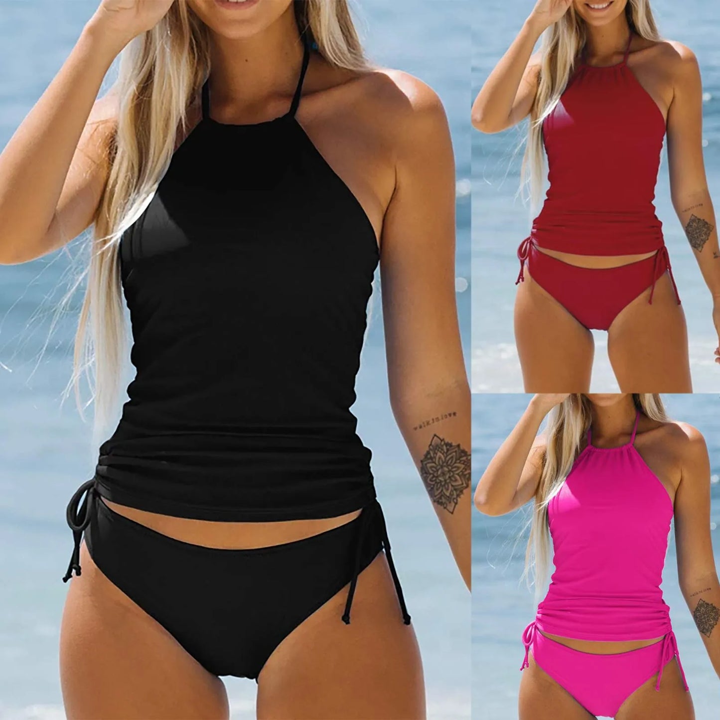 Stylish Women's Backless Crop Top Swimsuit for Beach Fun - Ky Ky Kiwi