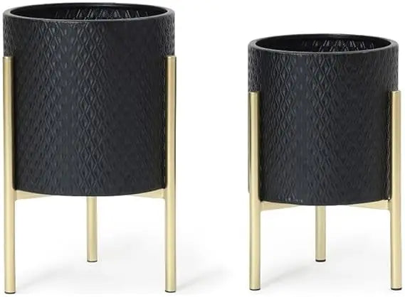 Modern Decorative Metal Planters Set for Indoor Plants - Ky Ky Kiwi