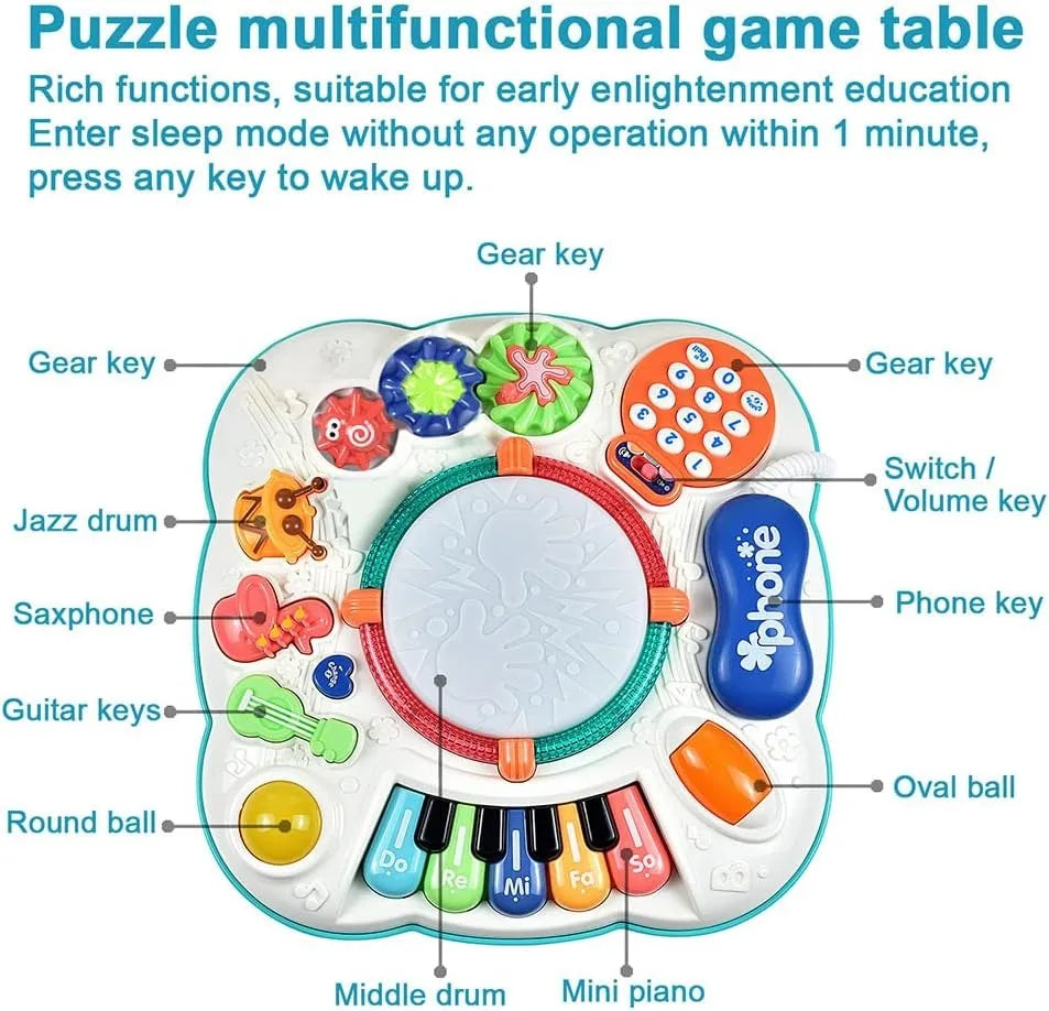 Baby & Toddler Toys - Baby Activity Learning Musical Table Toys for 6 Months- 3 Year Old - Safe,Sturdy and Fun,Boys Girls Gifts