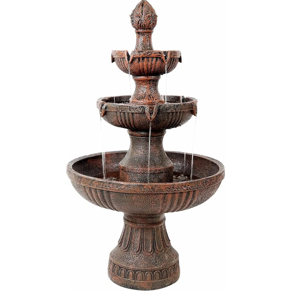 Elegant Three-Layer Electric Fountain for Outdoor Spaces - Ky Ky Kiwi