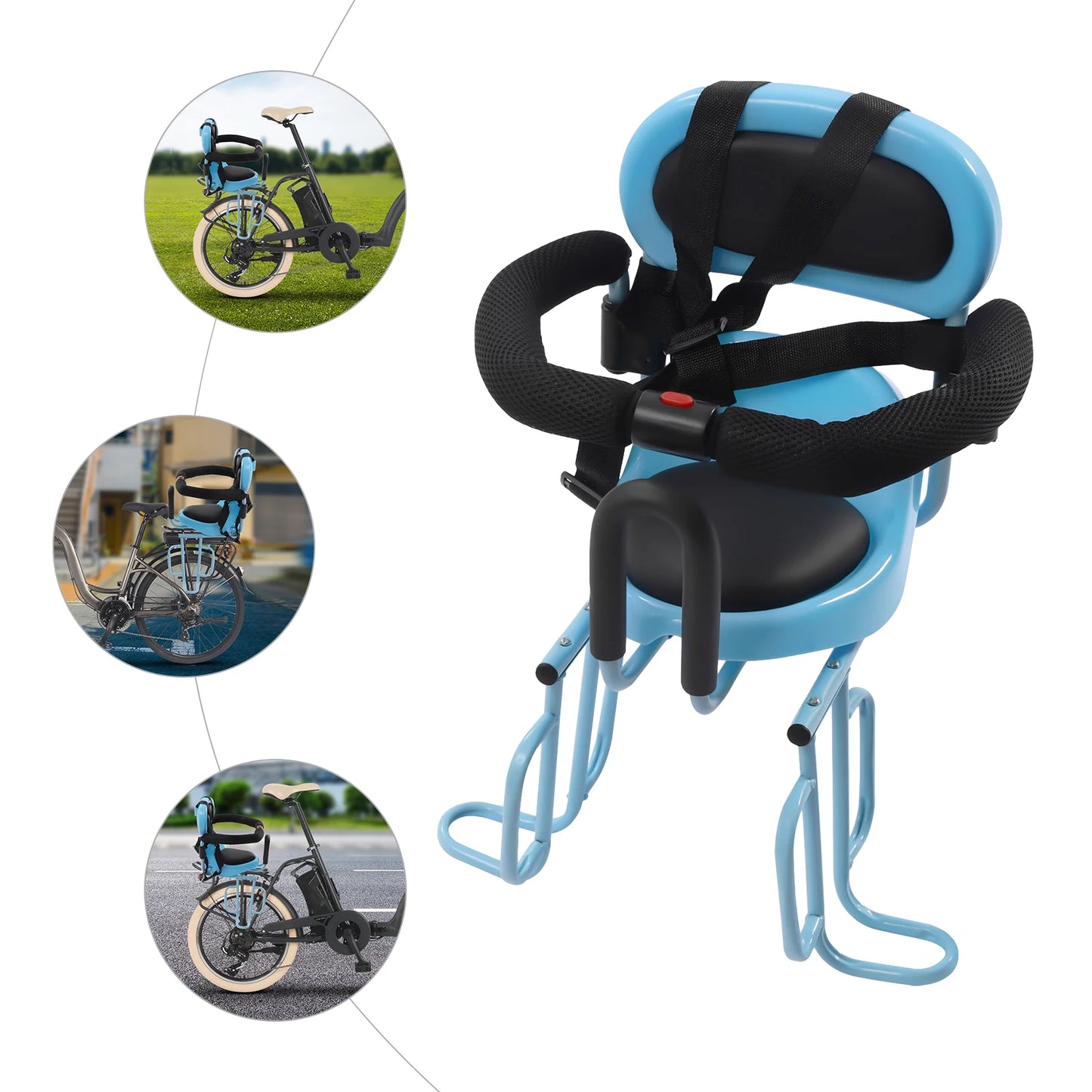 Bike Seat for Kids, Rear Soft Child Saddle Back Attachment for Adult Bicycle, Blue