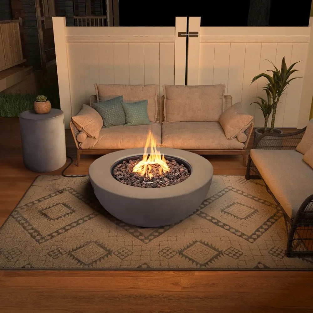 2-Piece Outdoor Propane Fire Pit Table Set with Tank Cover - Ky Ky Kiwi