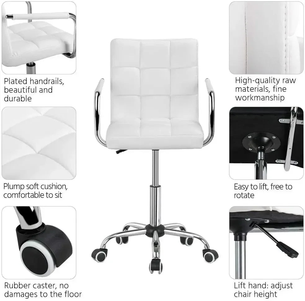 Modern Adjustable Office Chair with Wheels and Armrests - Ky Ky Kiwi
