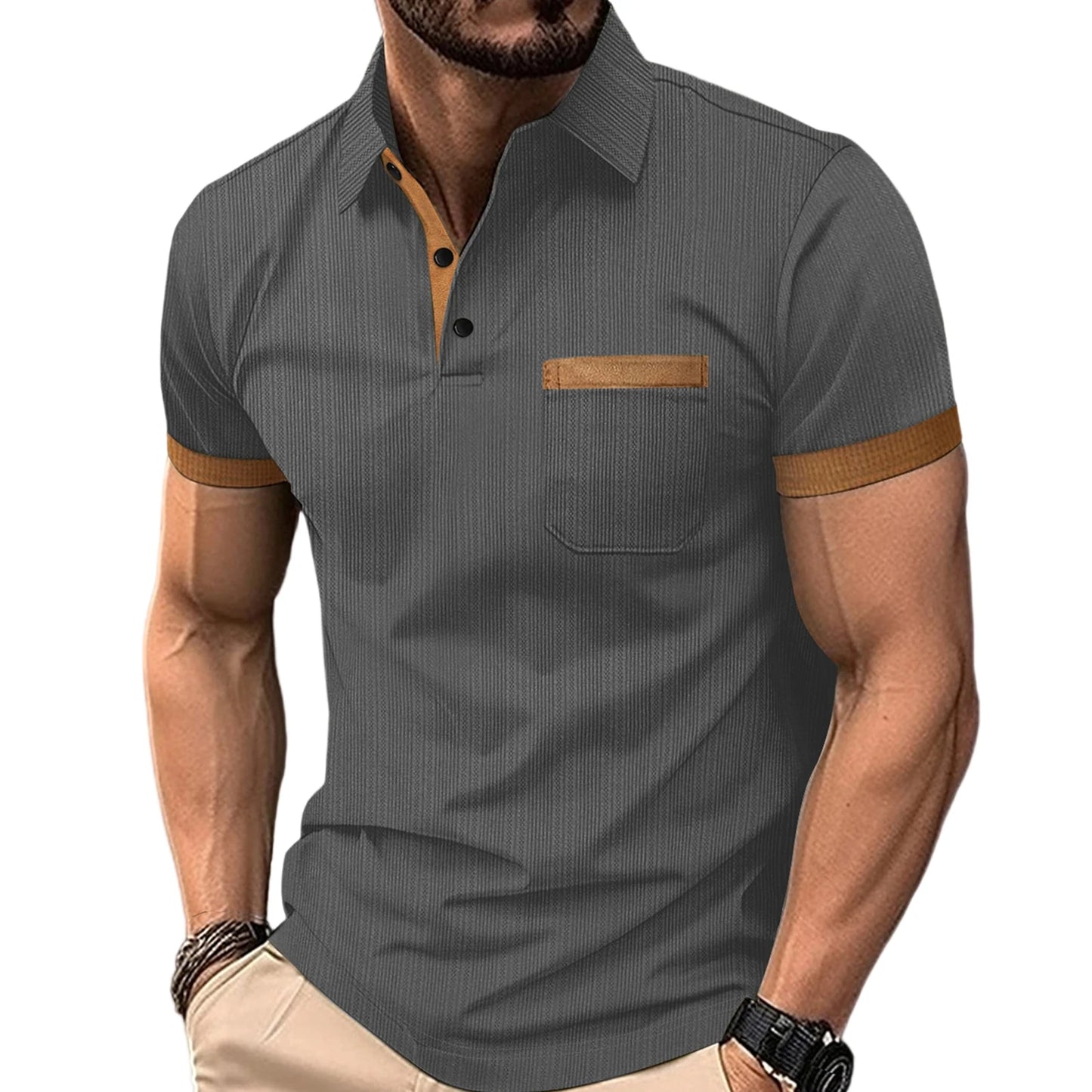 Men's Stylish Summer Lapel T-Shirt for Beach and Streetwear - Ky Ky Kiwi