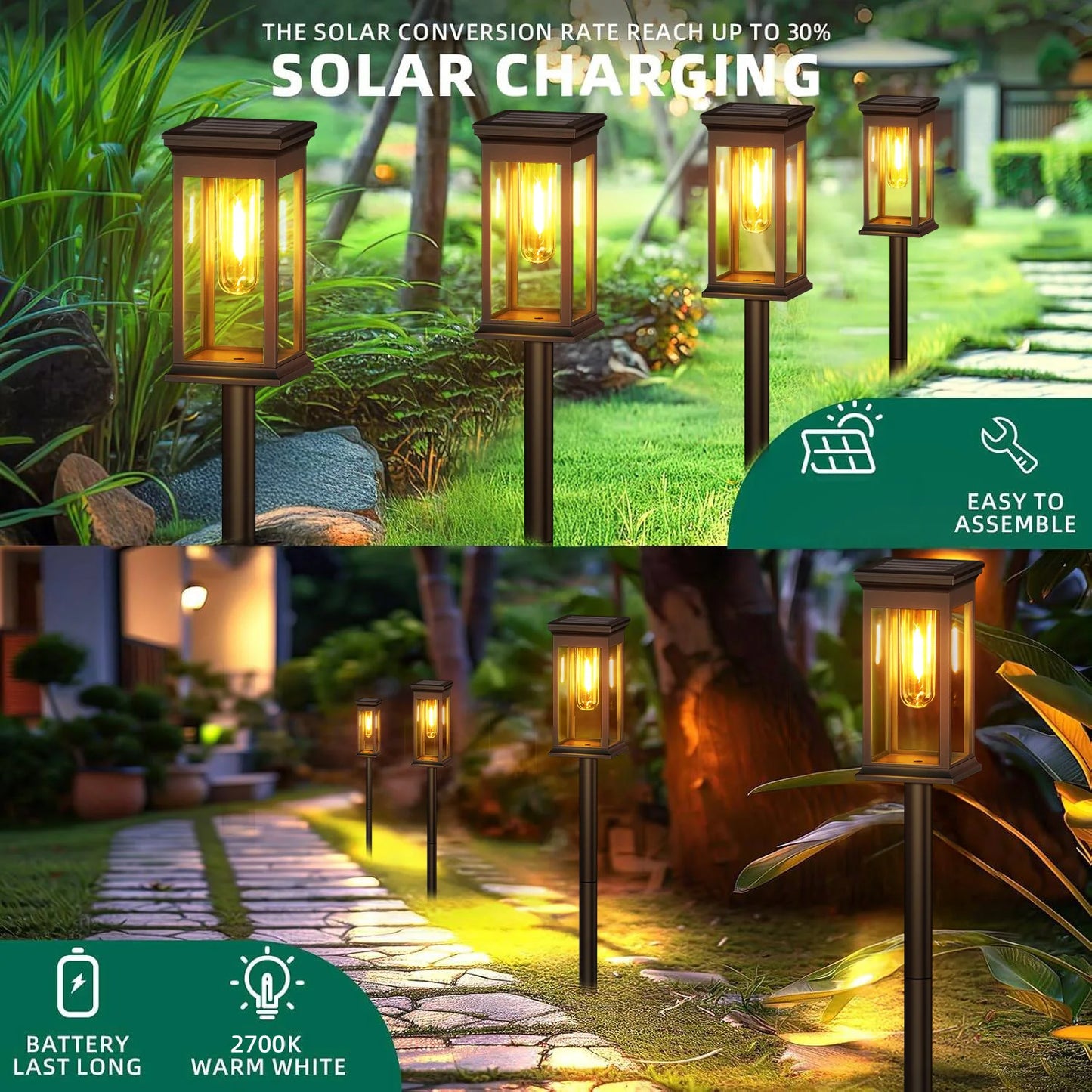 Upgraded Solar Lights for Yard and Garden Walkway Illumination - Ky Ky Kiwi