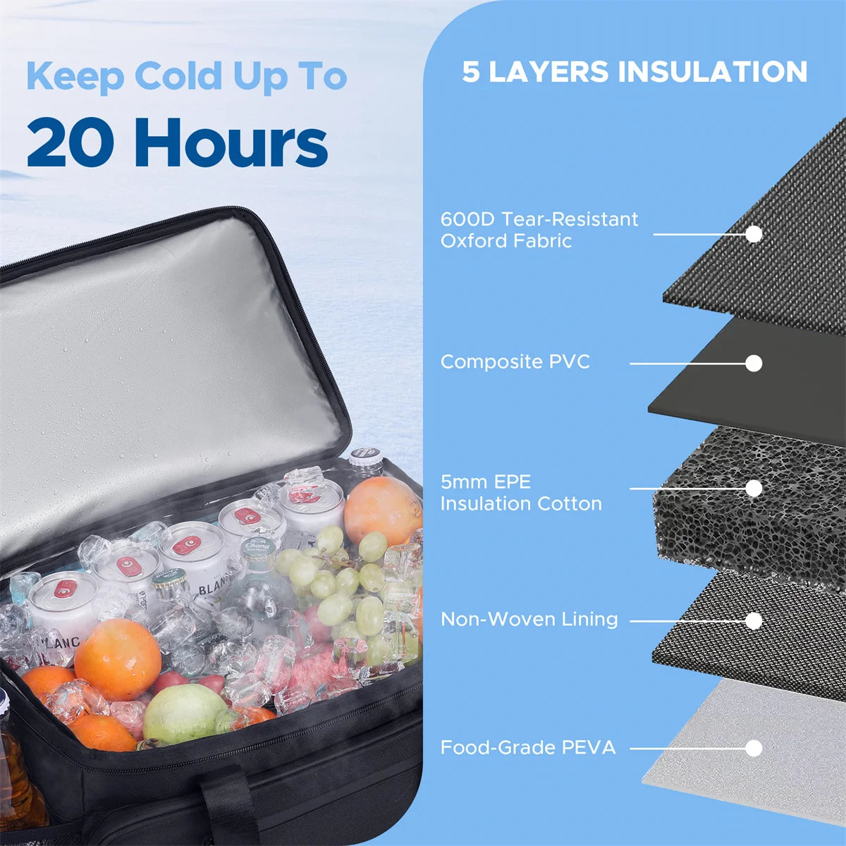 Collapsible Soft Cooler Bag for Beach and Camping Adventures - Ky Ky Kiwi