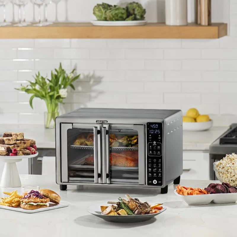 New Gourmia 1700W 6-Slice Digital Toaster Oven Air Fryer, 19 One-Touch Presets, 24L, Stainless Steel
