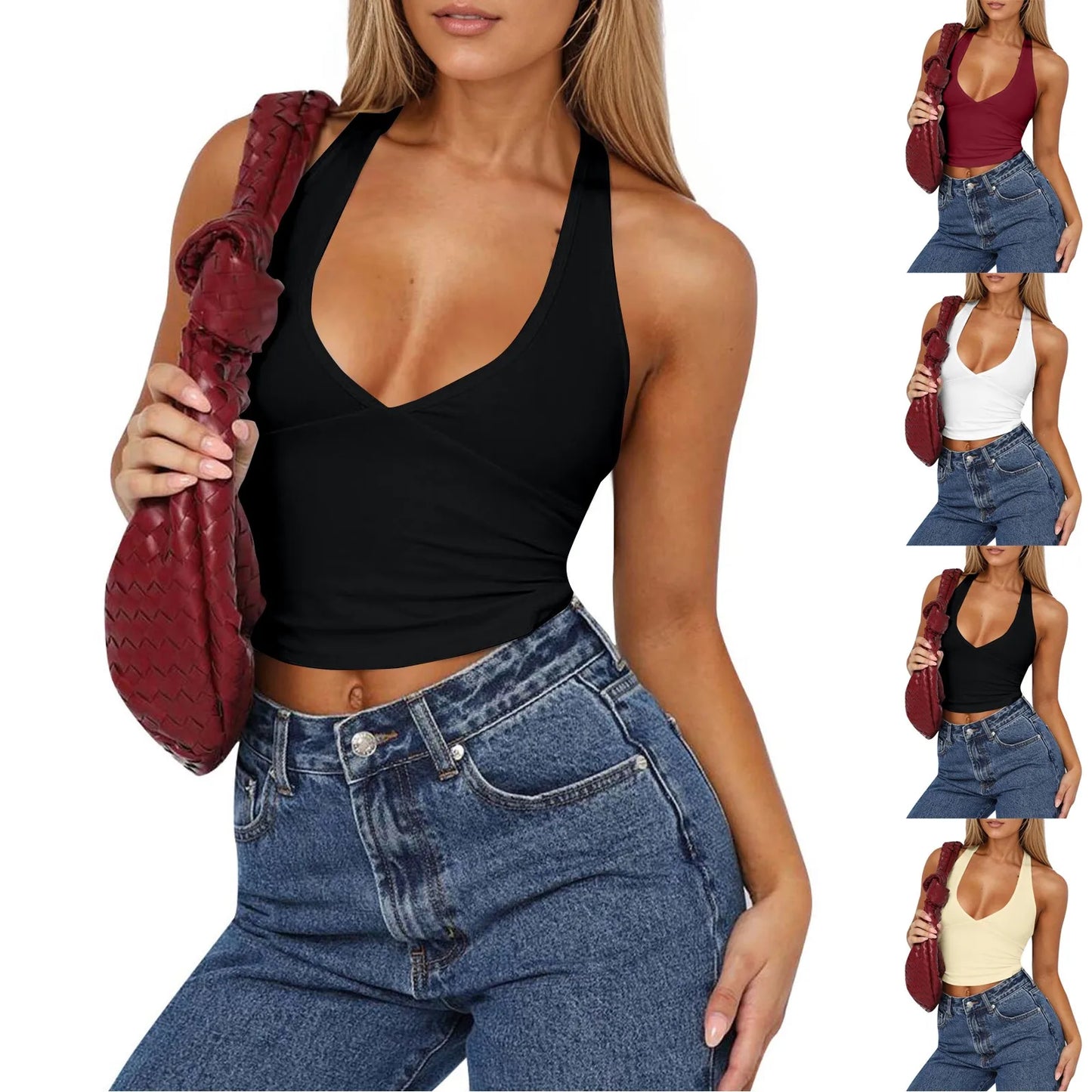 Summer Backless Halter Camisole Top for Women - Ky Ky Kiwi