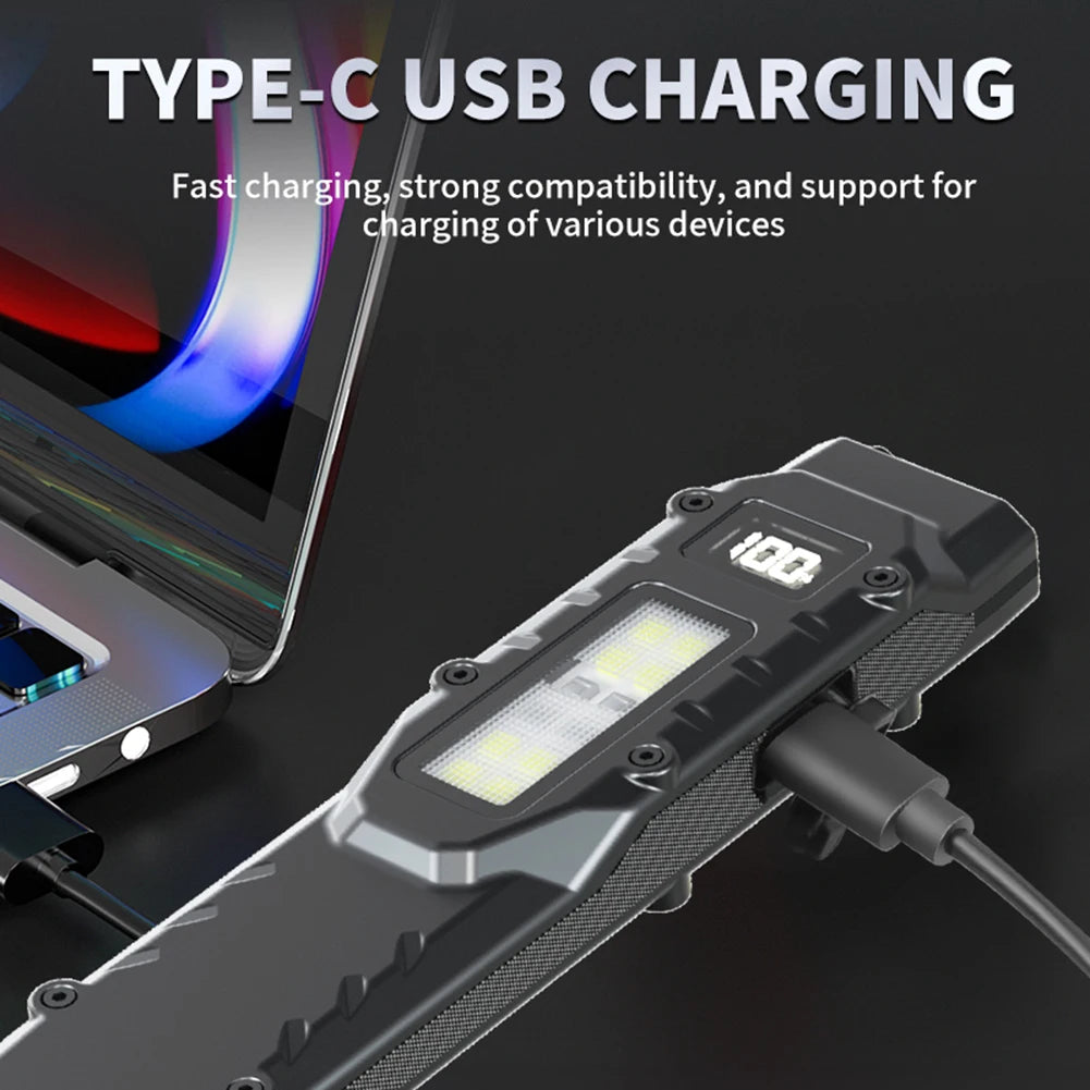 LED Ultra Slim Flashlight IPX44 Waterproof Portable Pocket Flashlight 1200LM Outdoor Emergency Light for Camping Fishing Walking