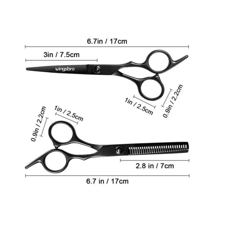 Professional Barber Scissors 6.0 inch Hairdressing Scissors Hair Cutting Thinning Shears Set