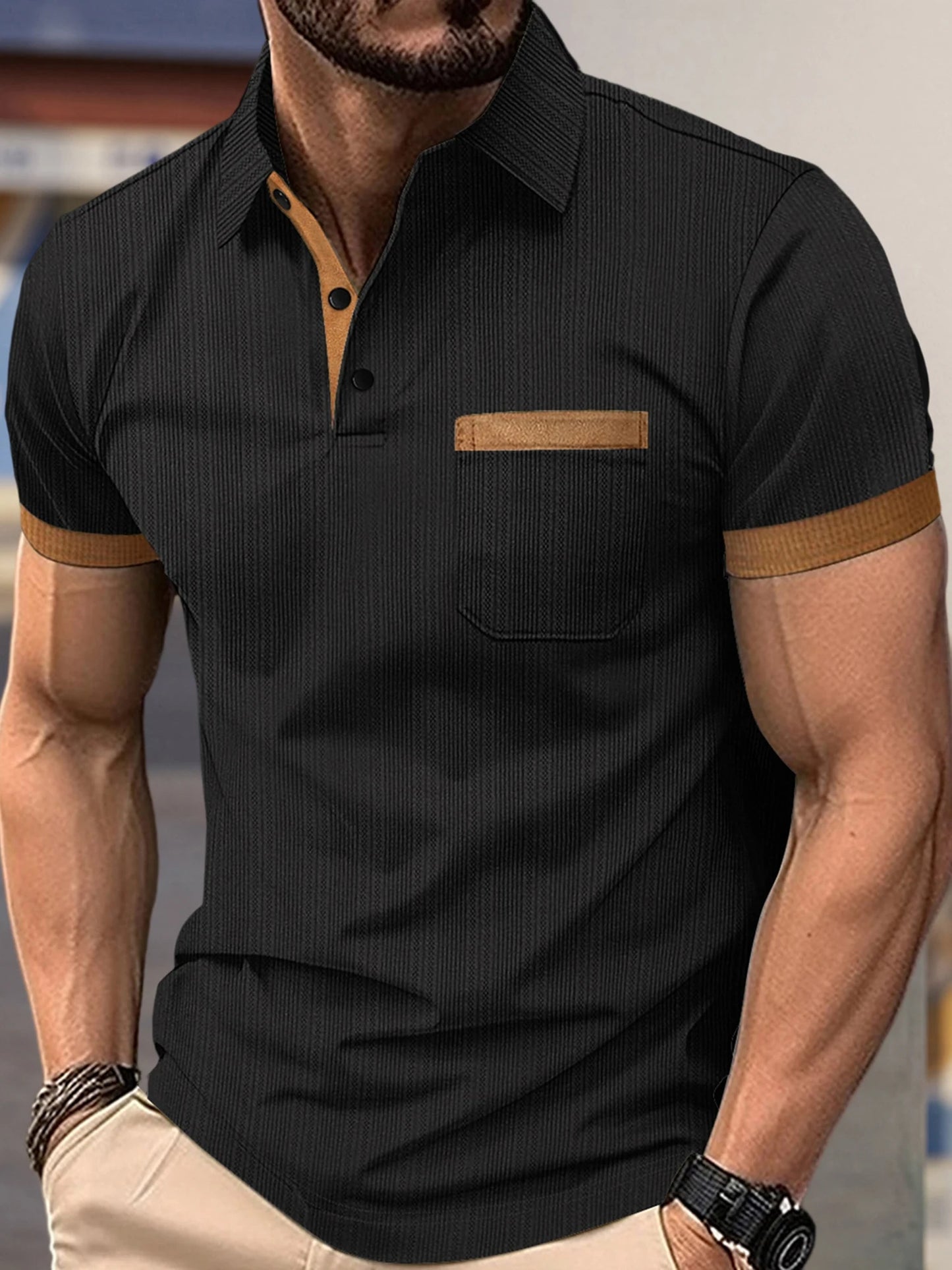 Men's Stylish Summer Lapel T-Shirt for Beach and Streetwear - Ky Ky Kiwi