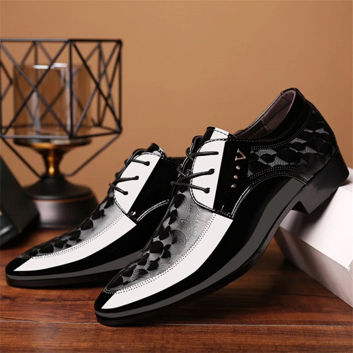 Men's Moire Pattern Oxford Shoes for Formal Business Attire - Ky Ky Kiwi