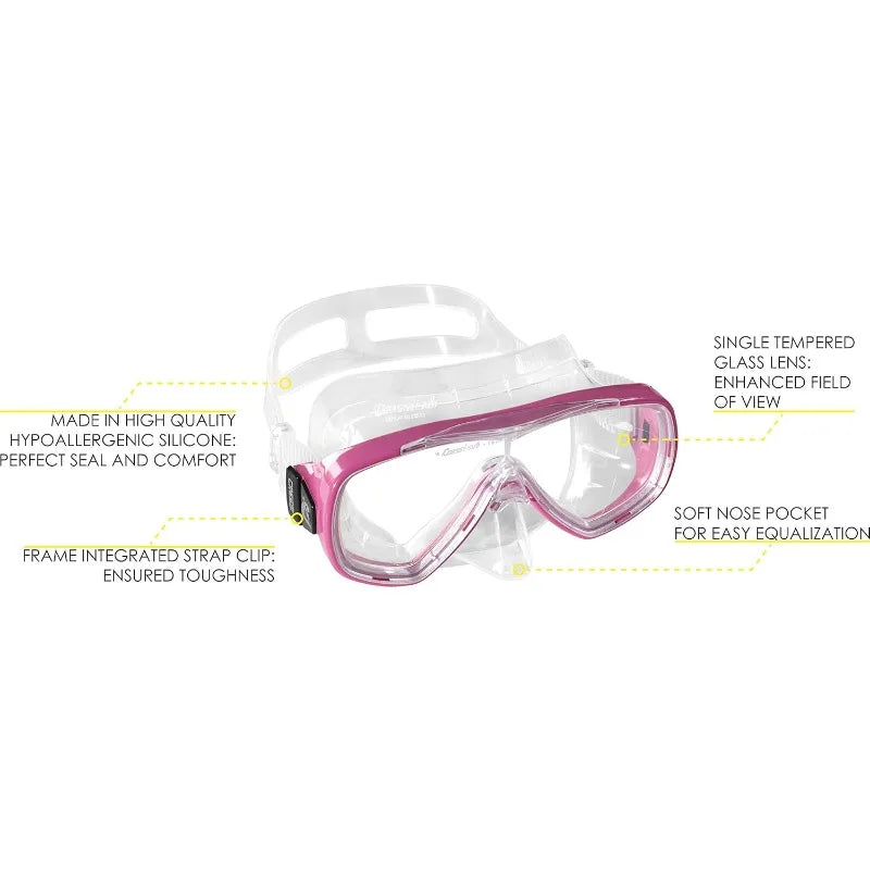 Cressi Premium Travel Snorkel Set with Fins and Mask - Ky Ky Kiwi