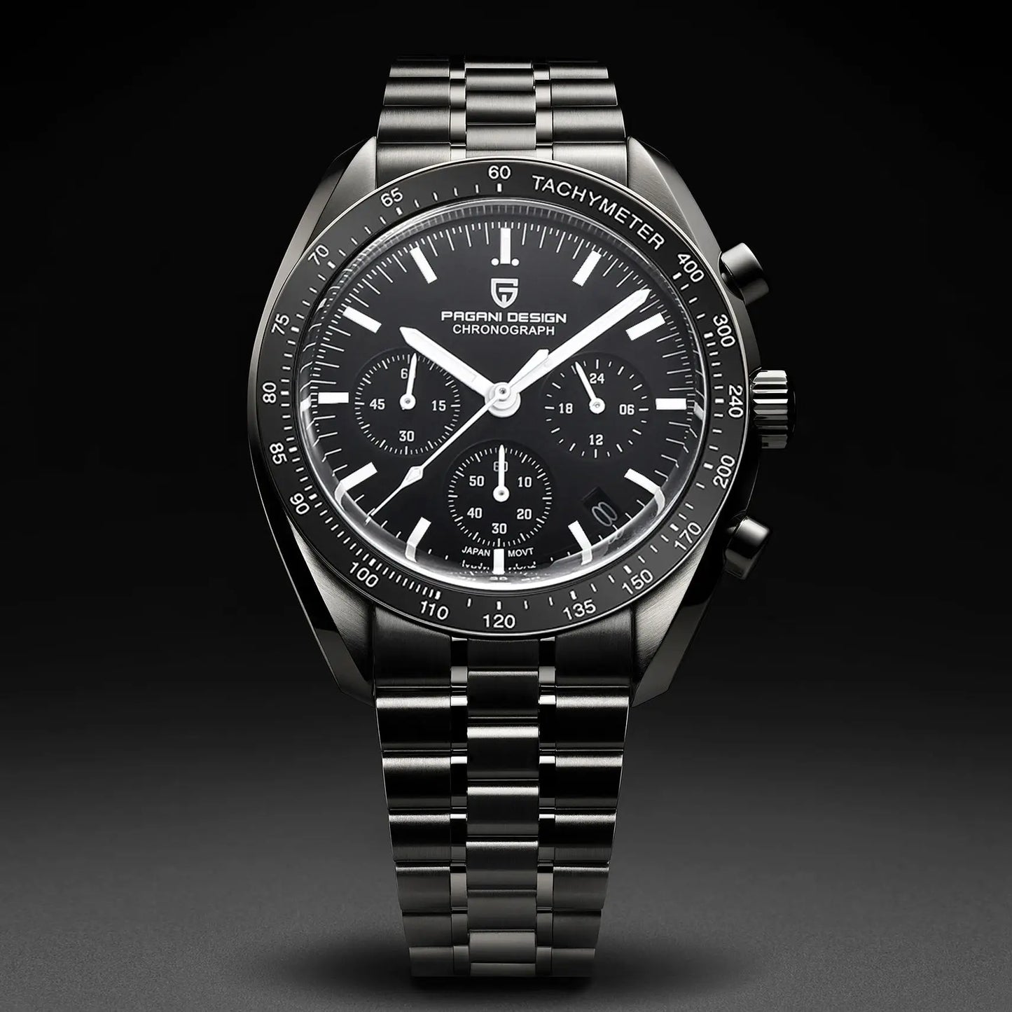 PAGANI DESIGN 2025 New Moon Men's Watches Luxury Quartz Watch For Men AR Sapphire Glass 100M Waterproof Wristwatch Chronograph