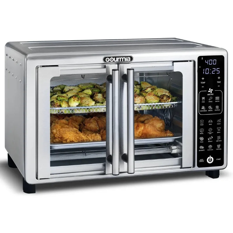New Gourmia 1700W 6-Slice Digital Toaster Oven Air Fryer, 19 One-Touch Presets, 24L, Stainless Steel