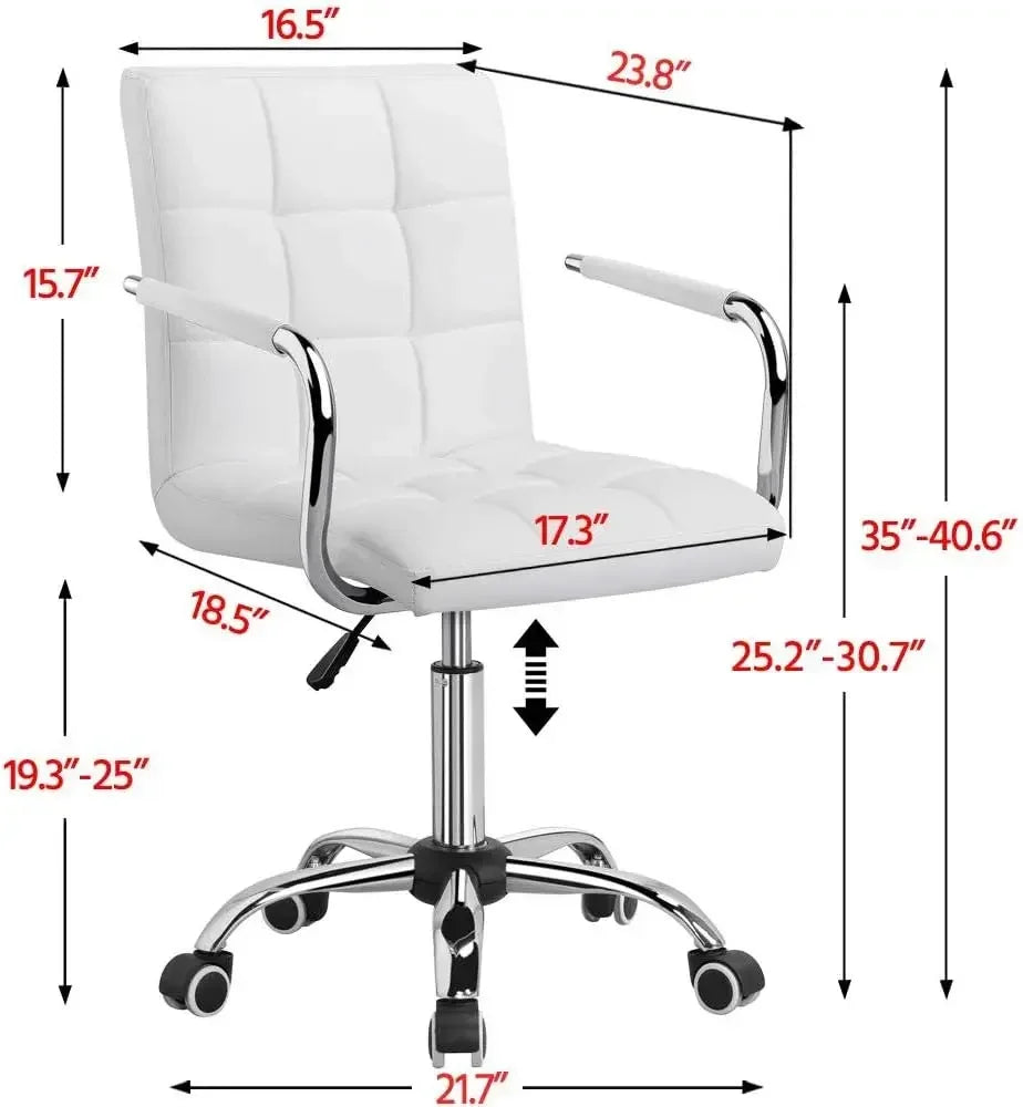 Modern Adjustable Office Chair with Wheels and Armrests - Ky Ky Kiwi