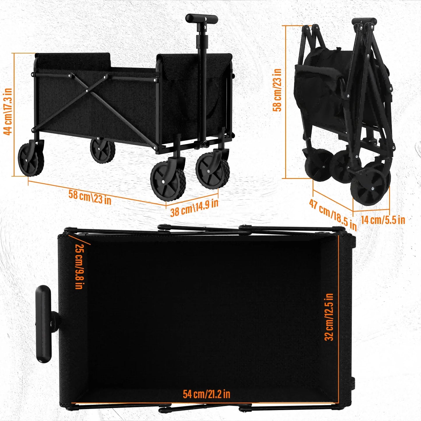 Outdoor Camping Handcart with Foldable Wheels for Easy Transport - Ky Ky Kiwi