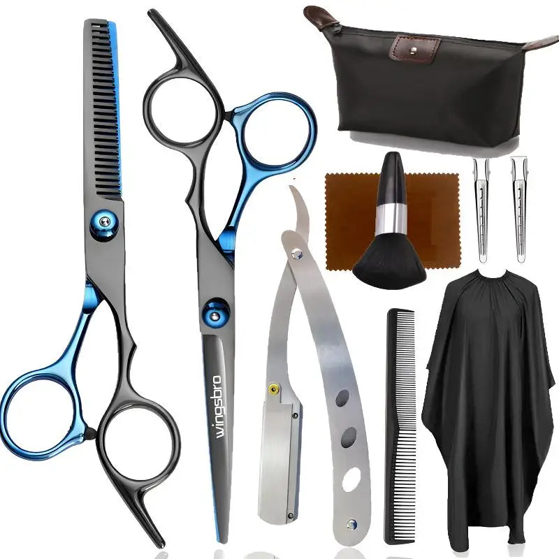 Professional Barber Scissors 6.0 inch Hairdressing Scissors Hair Cutting Thinning Shears Set