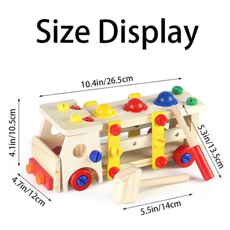 Wooden Screw Car Toys Montessori Toys Screws Nuts Assembly Disassembly Baby Puzzle Set Simulated Carpenter Building Tools Game