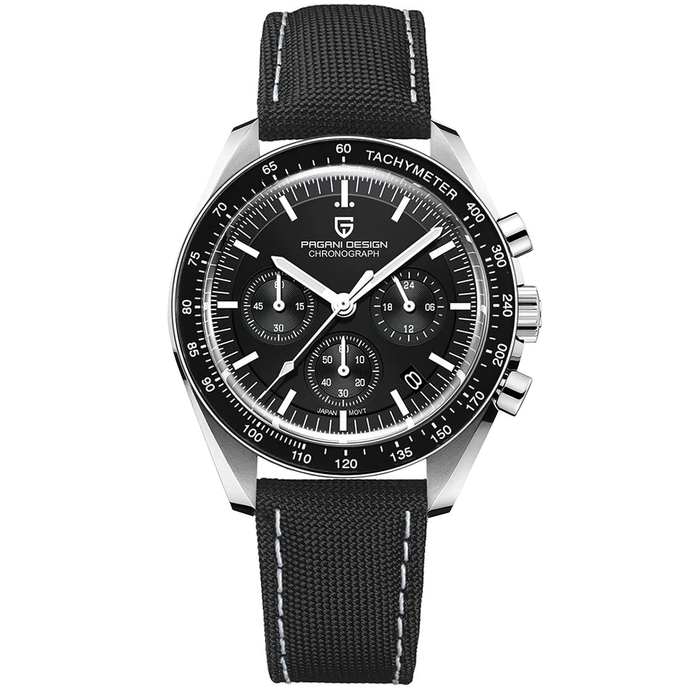 PAGANI DESIGN 2025 New Moon Men's Watches Luxury Quartz Watch For Men AR Sapphire Glass 100M Waterproof Wristwatch Chronograph