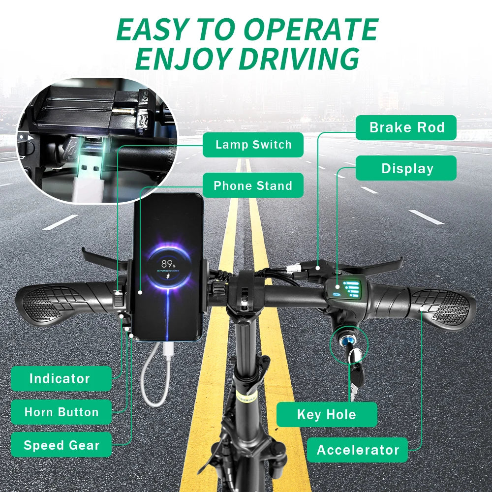 IDOTATA Foldable Electric Bike for Urban Commuting Adventures - Ky Ky Kiwi