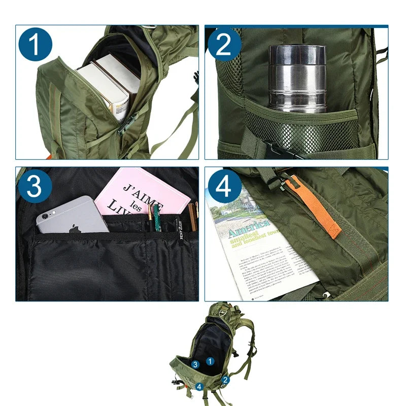 Lightweight Waterproof Hiking Backpack for Outdoor Adventures - Ky Ky Kiwi