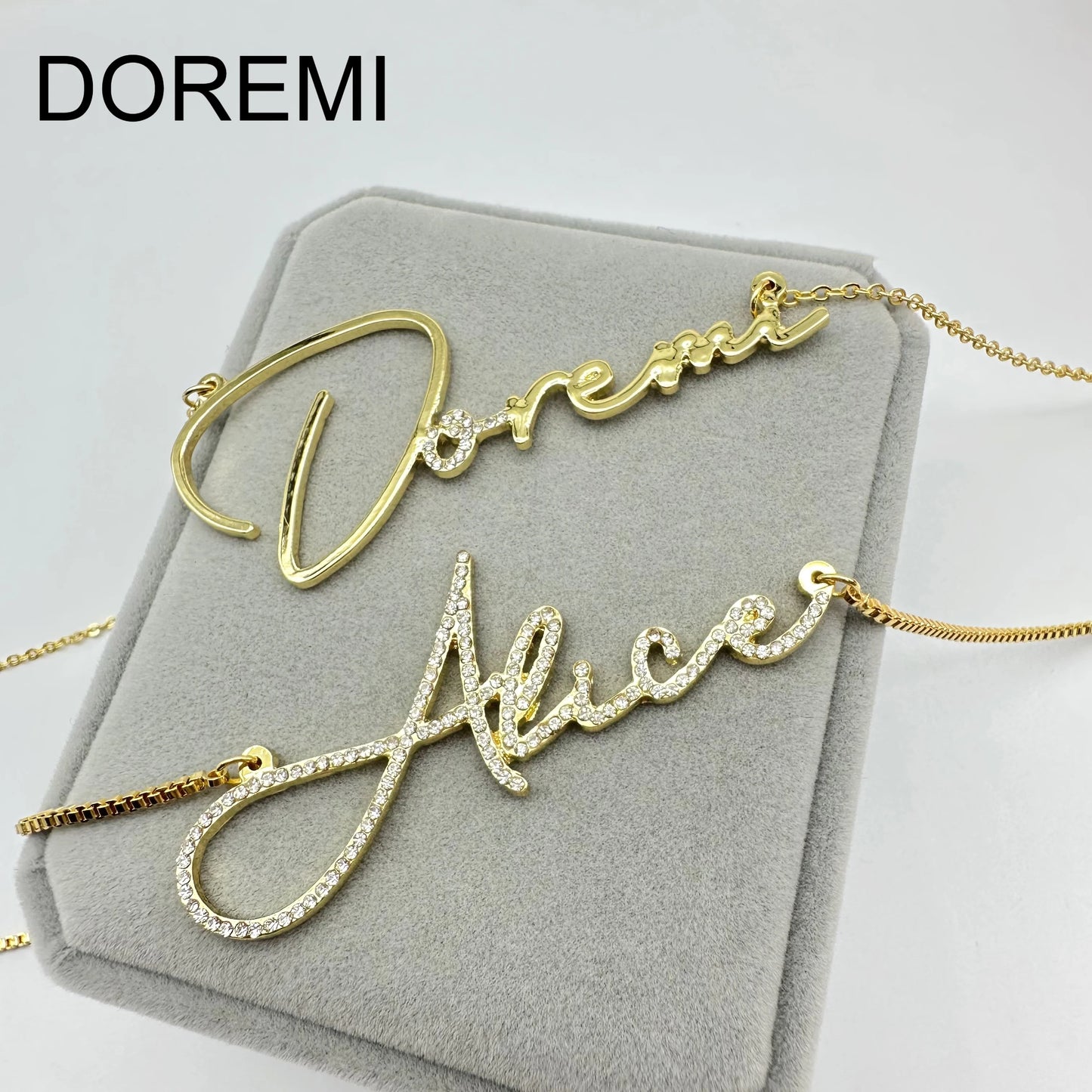 Personalized Crystal Pendant Necklace Custom Name with Diamond Letter - Ky Ky Kiwi