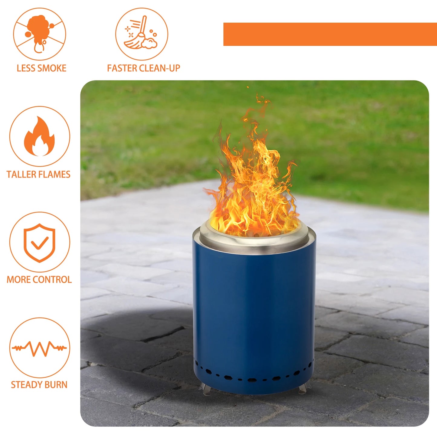 Smokeless Fire Pit for Outdoor Camping and Backyard Gatherings - Ky Ky Kiwi