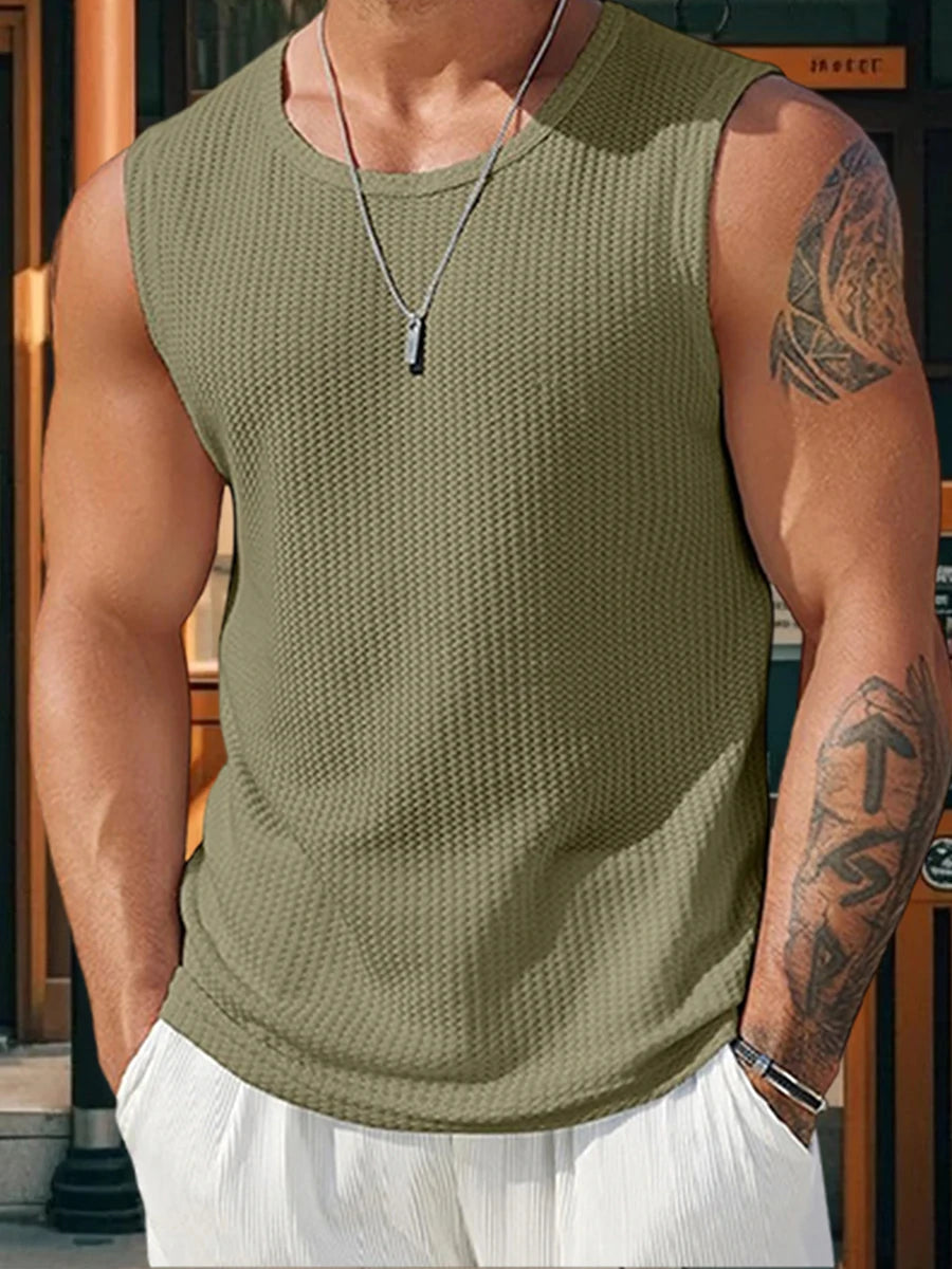 Men's Ribbed Knit Tank Tops for Casual Workout and Style - Ky Ky Kiwi