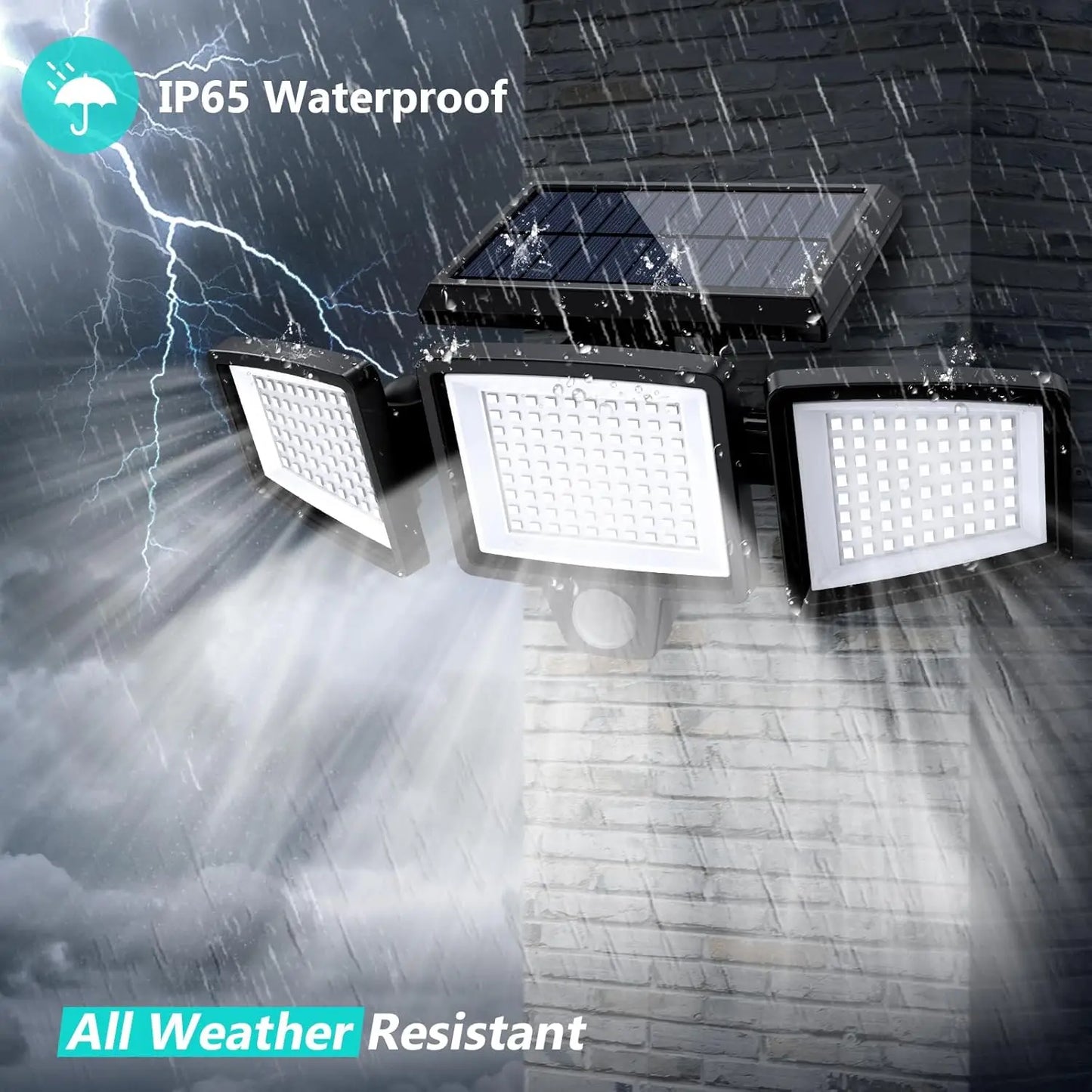 Outdoor Solar Motion Sensor Triple Head Security Light - Ky Ky Kiwi