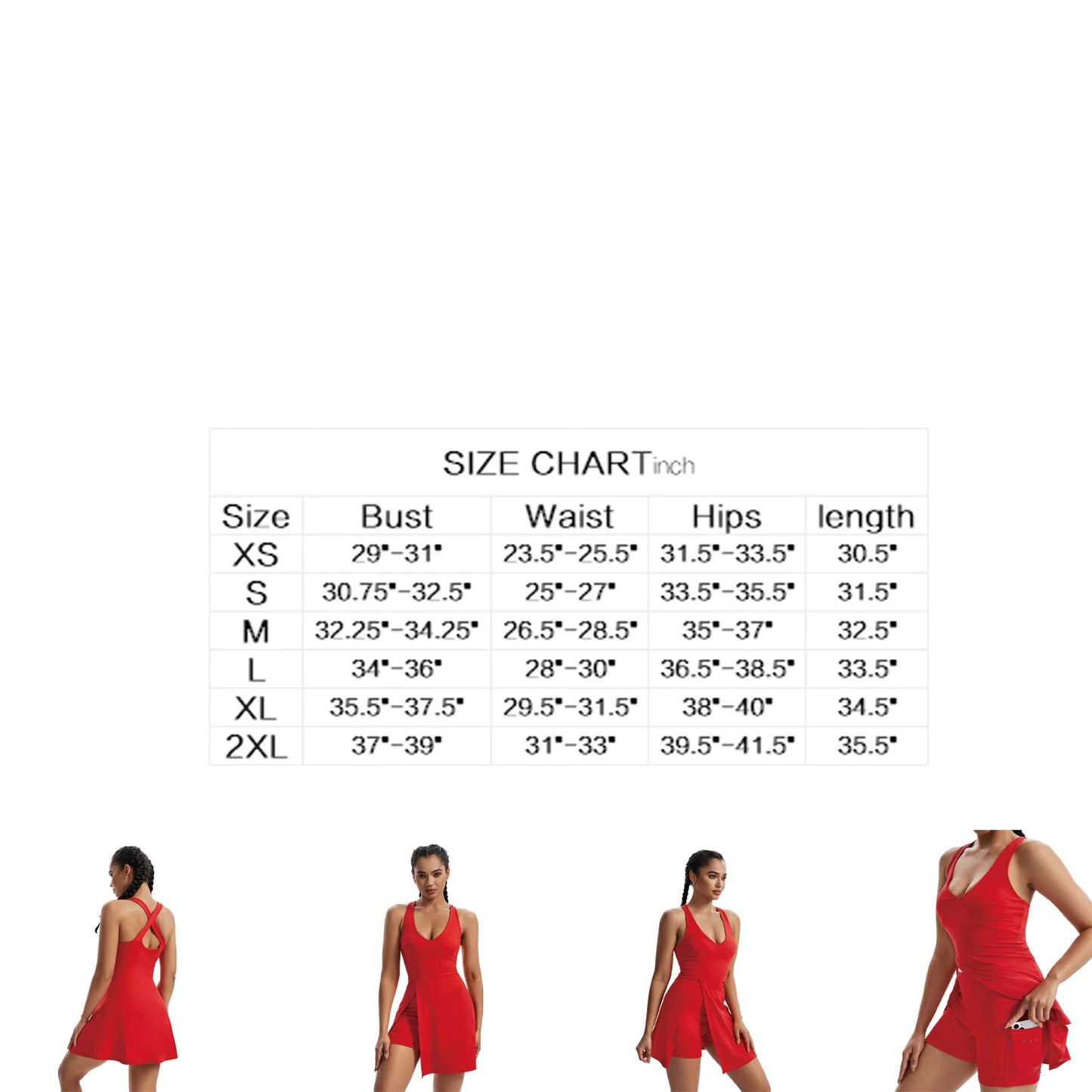 Womens V Neck Tennis Dress with Built-in Shorts and Pockets - Ky Ky Kiwi