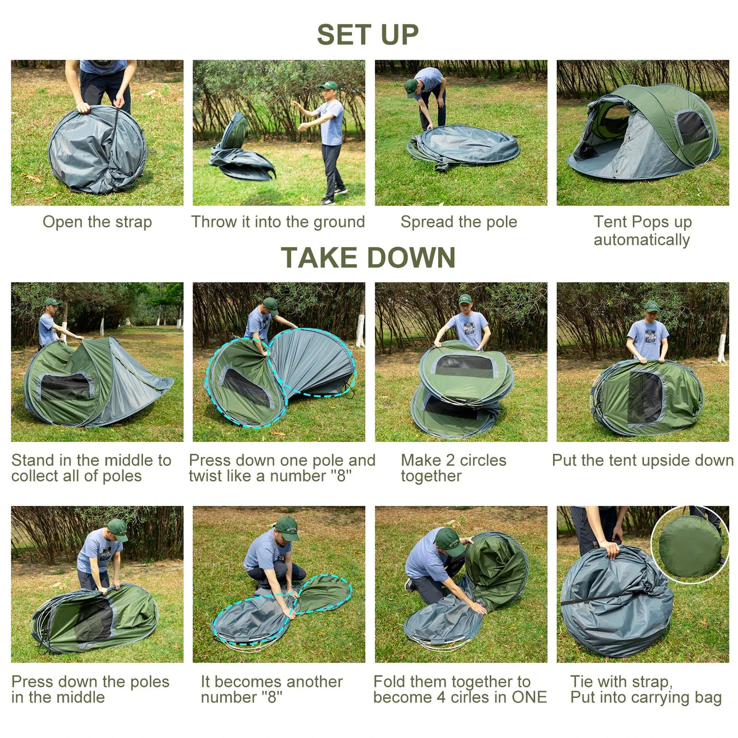 Automatic Pop Up Tent for Outdoor Camping and Hiking Fun - Ky Ky Kiwi