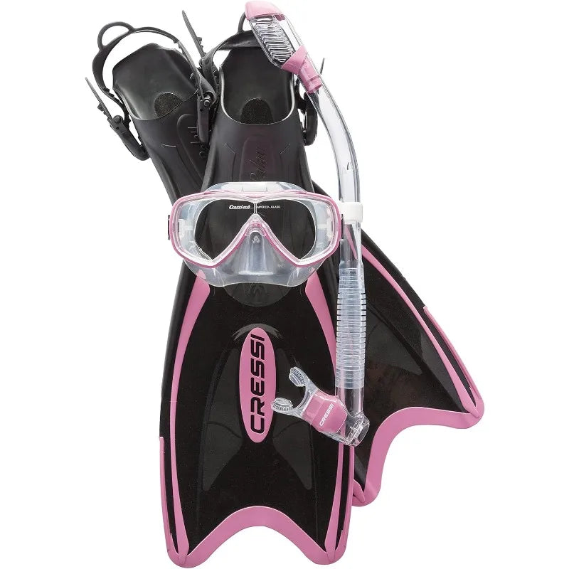 Cressi Premium Travel Snorkel Set with Fins and Mask - Ky Ky Kiwi