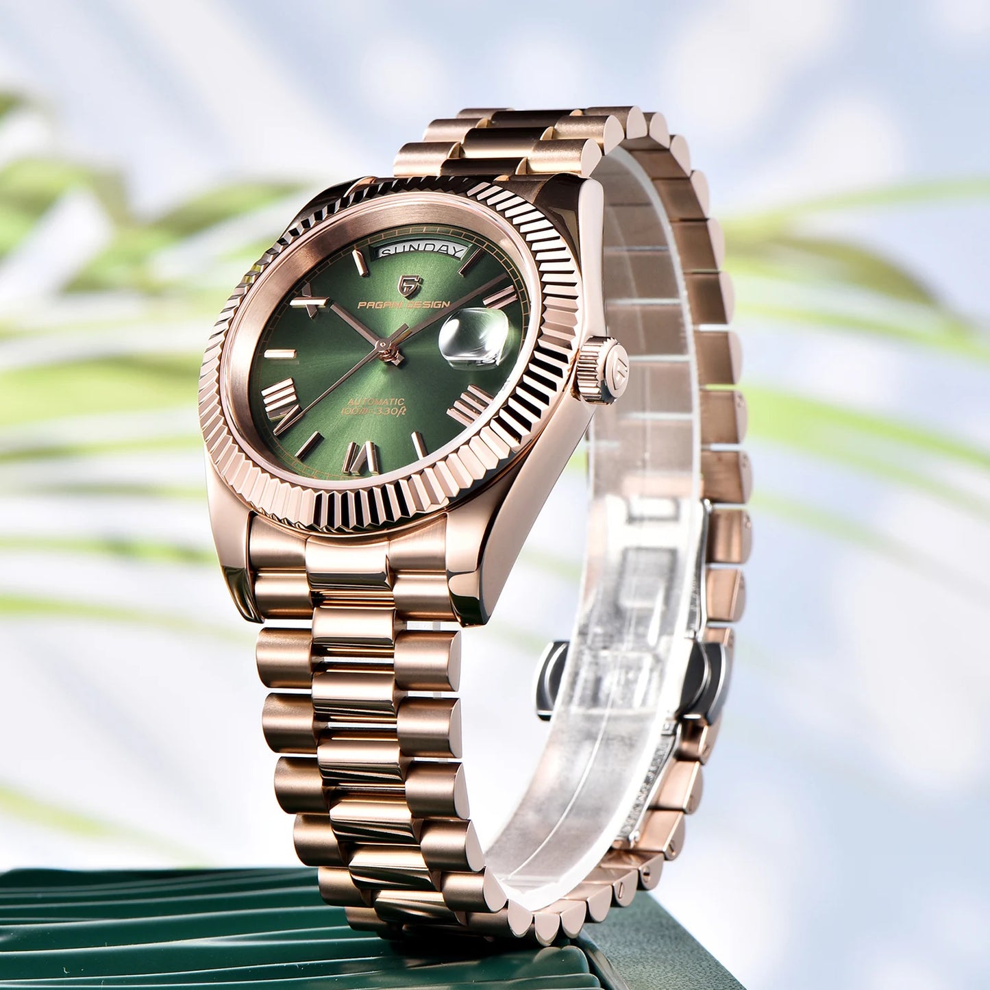 PAGANI DESIGN Men's Watches Rose Gold Luxury Mechanical Automatic Watch For Men Calendar Week Waterproof Sapphire Mirror Clock