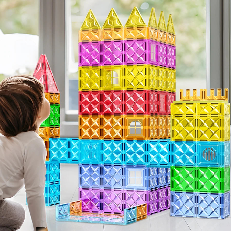 EDUCIRO Magnetic Building Blocks Construction Set Building Puzzle Tiles Educational Game Children Montessori Toys Gifts
