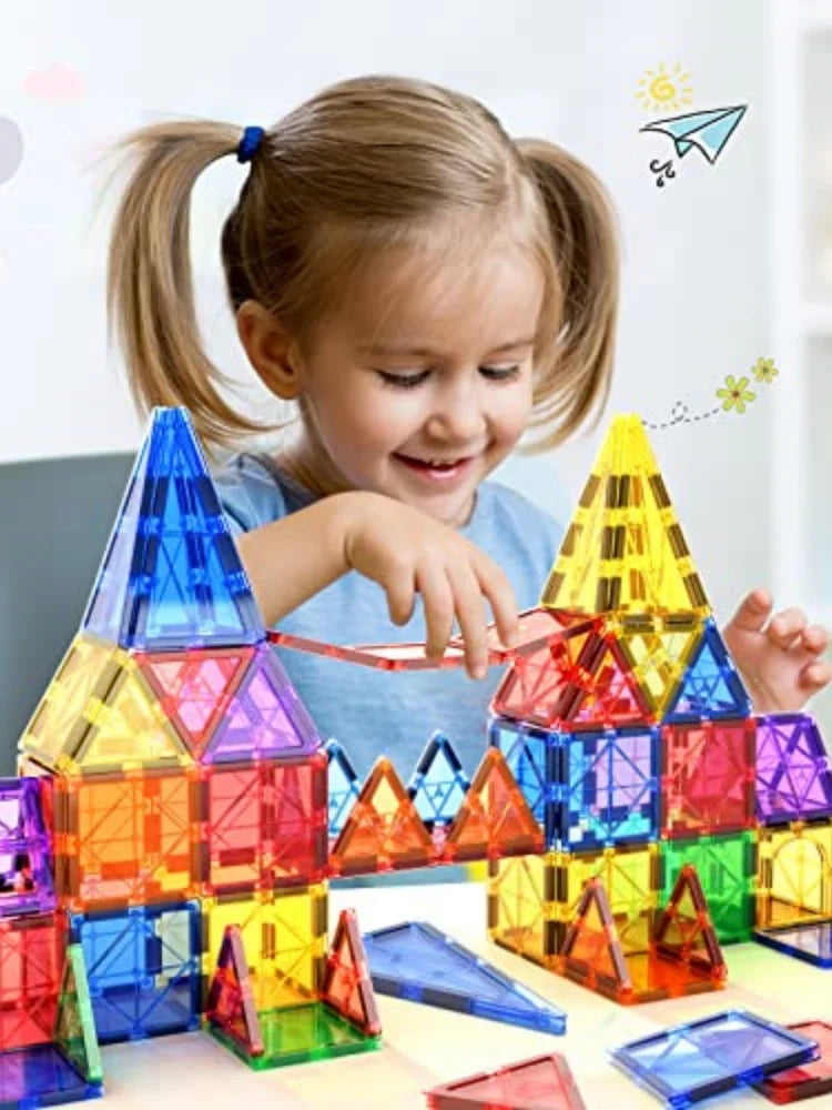 Kids Toys Magnetic Tiles Starter Set Classroom Must Haves, Magnetic Blocks for Toddlers Magnet Building Toys