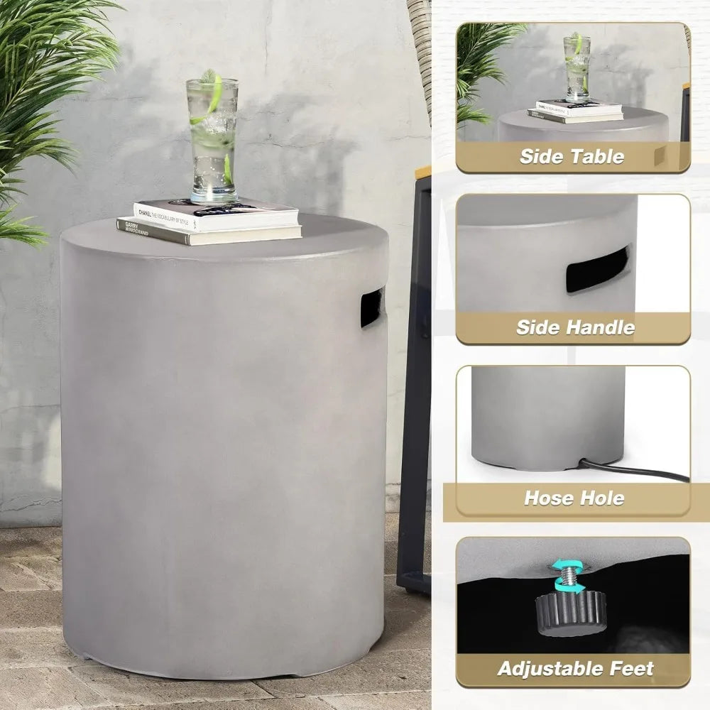 2-Piece Outdoor Propane Fire Pit Table Set with Tank Cover - Ky Ky Kiwi