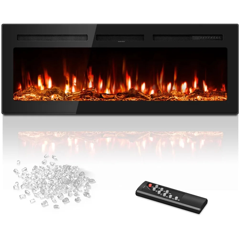 Electric Fireplace Wall Mounted with Remote Control and Heater - Ky Ky Kiwi