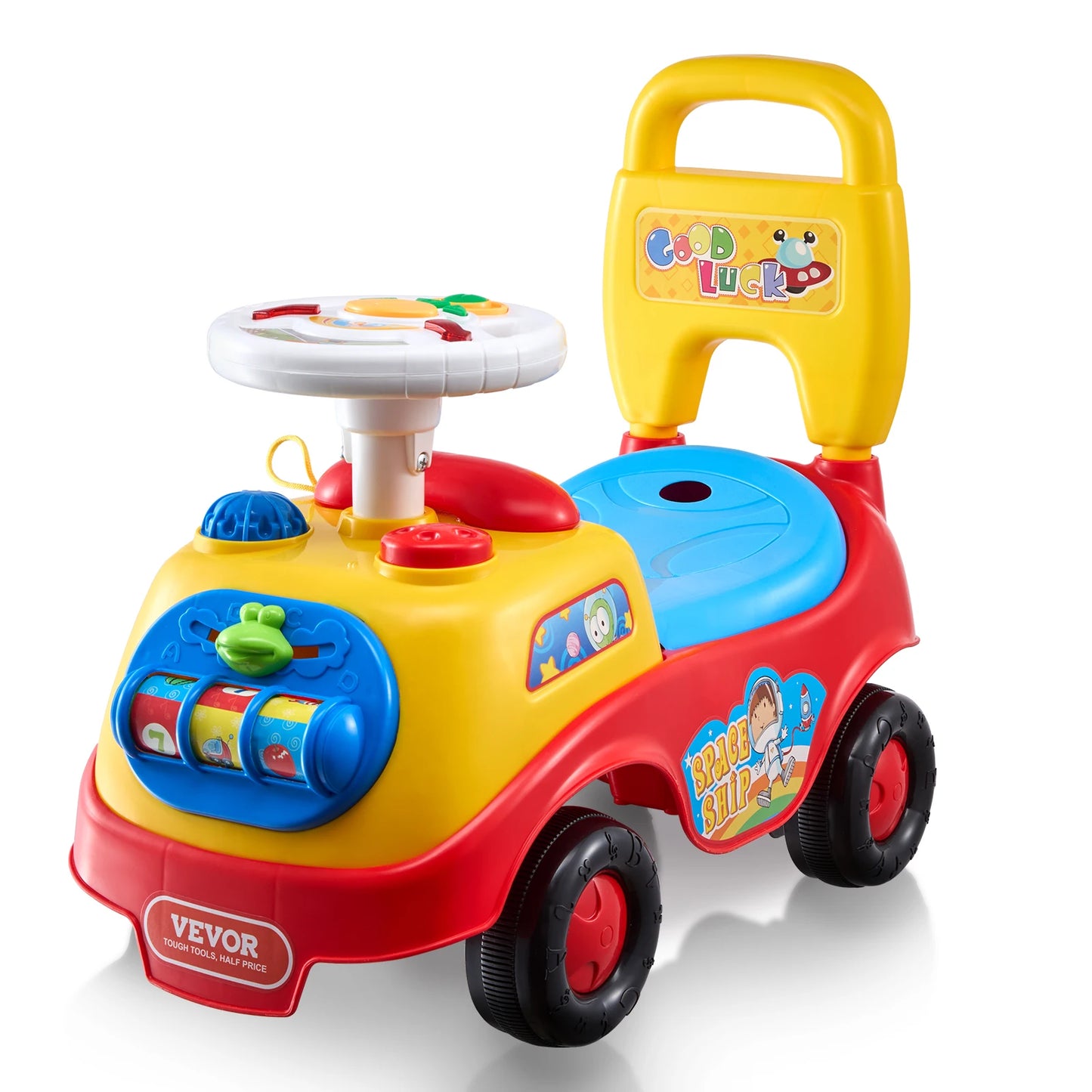 VEVOR Toddler Ride On Push Car Sit to Stand Kids Ride On Toy Car with Music Steering Wheel Seat Storage for Toddlers Ages 1-3