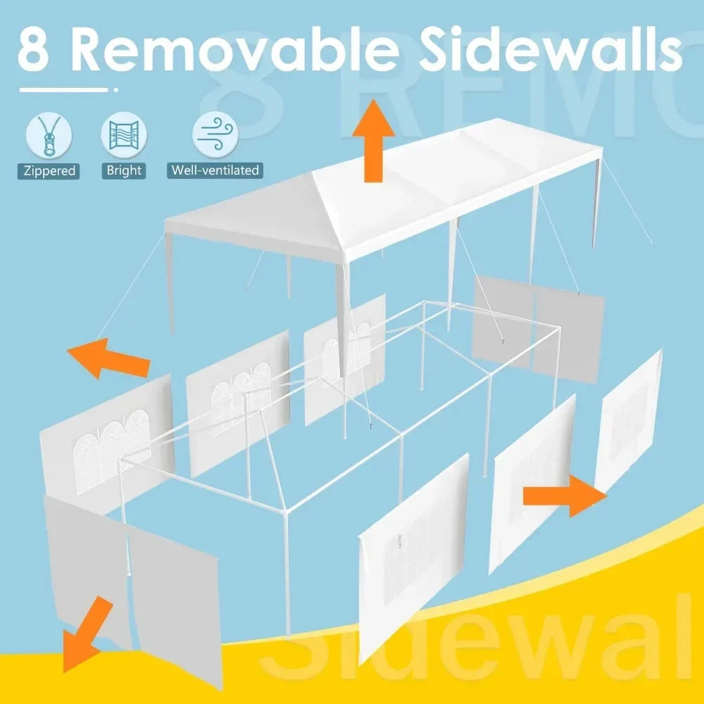 Outdoor Party Tent with Removable Sidewalls for Events and Celebrations - Ky Ky Kiwi