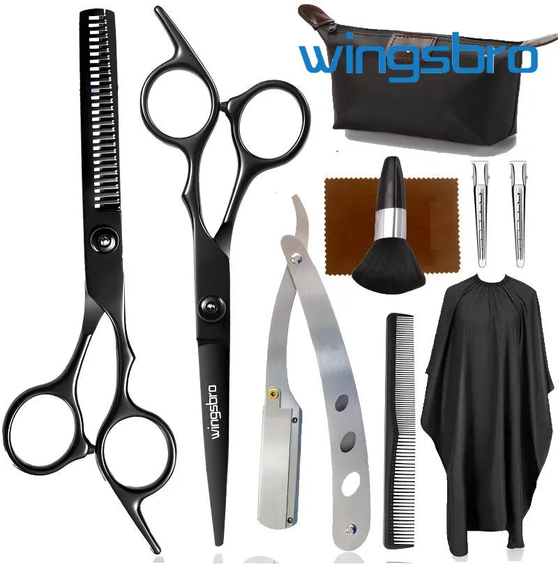Professional Barber Scissors 6.0 inch Hairdressing Scissors Hair Cutting Thinning Shears Set